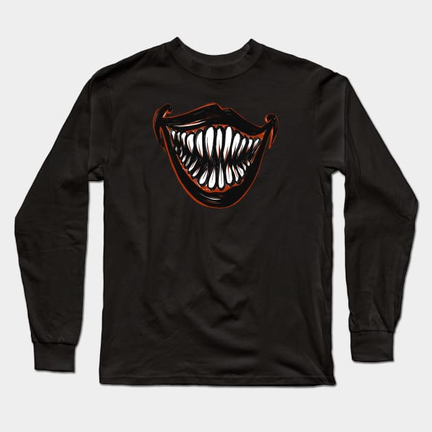 Scary Smile Long Sleeve T-Shirt by Print Art Station